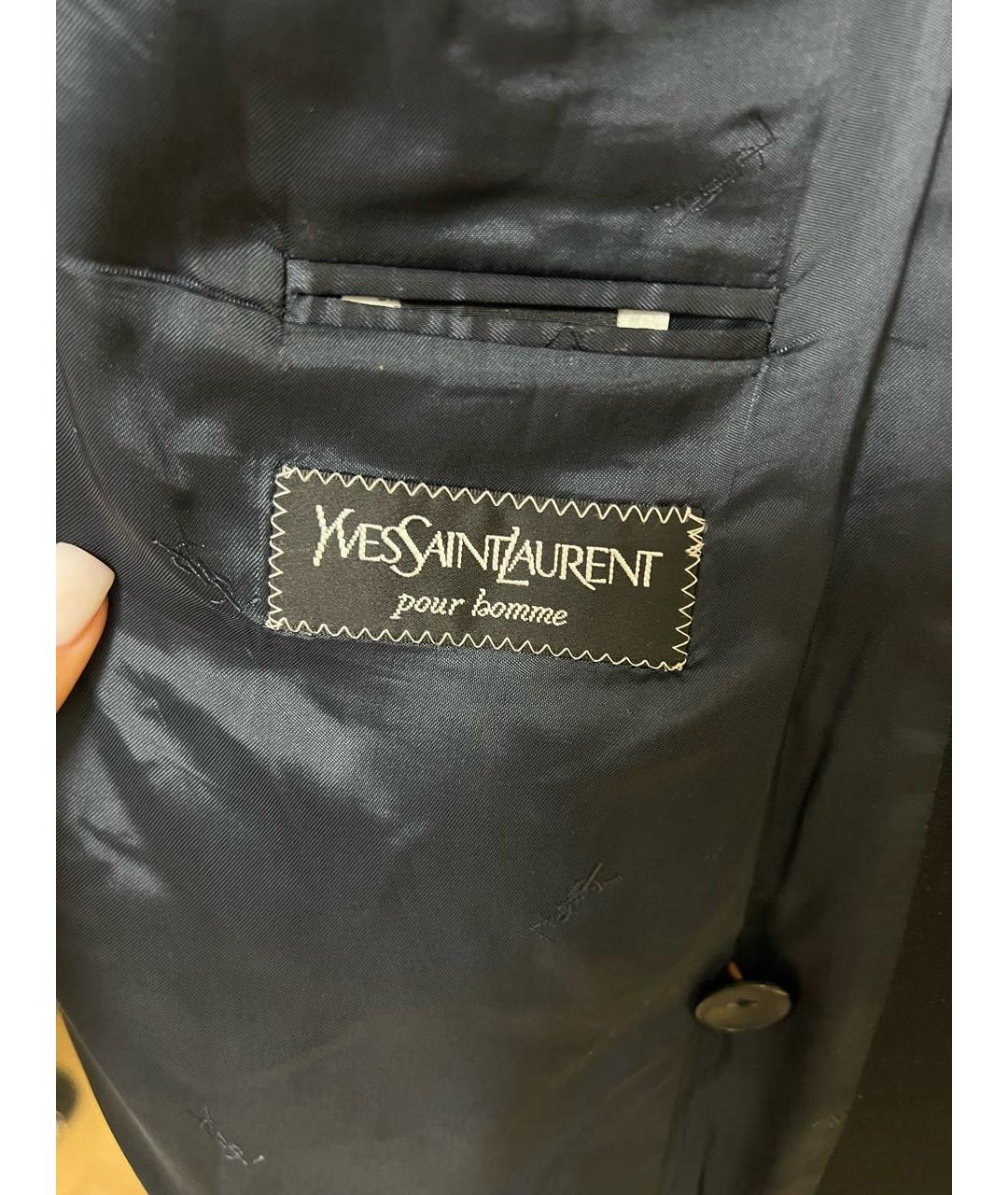 SAINT LAURENT Темно-синий вискозный пиджак, фото 7