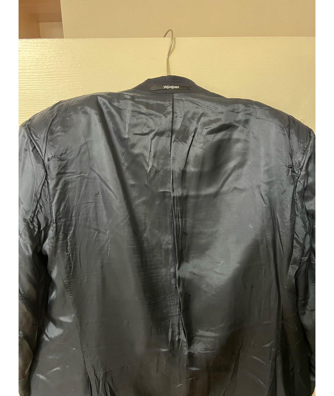 SAINT LAURENT Темно-синий вискозный пиджак, фото 3