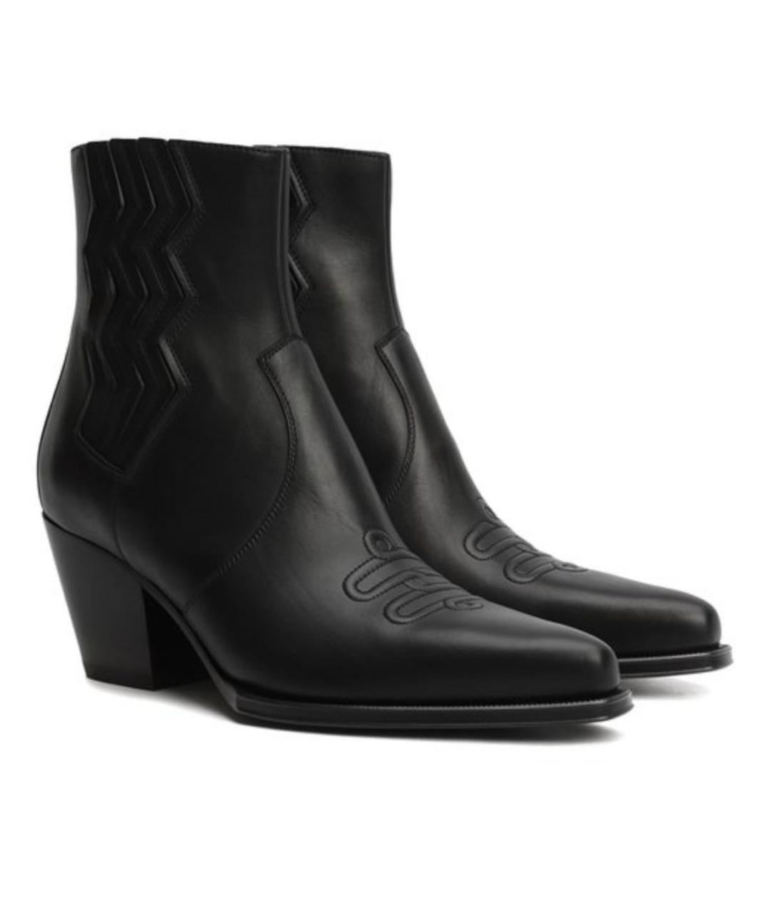 HERMES Черные кожаные ботинки, фото 3