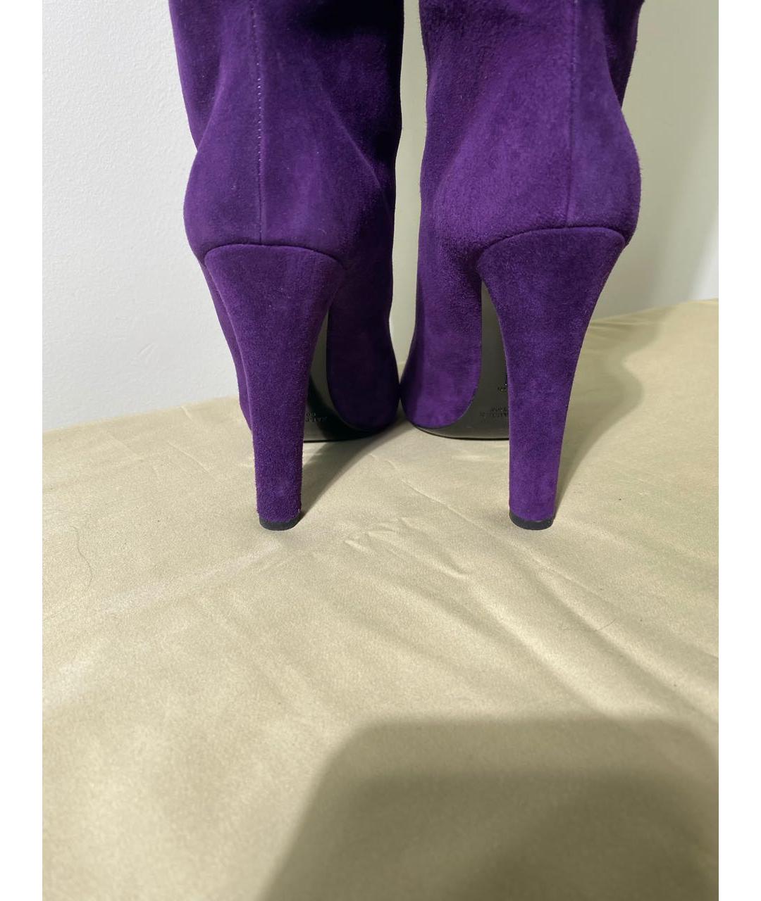 RALPH LAUREN Фиолетовые замшевые сапоги, фото 4