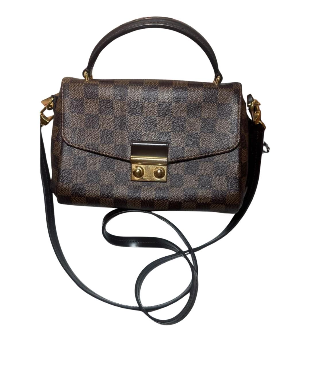 LOUIS VUITTON Коричневая кожаная сумка с короткими ручками, фото 1