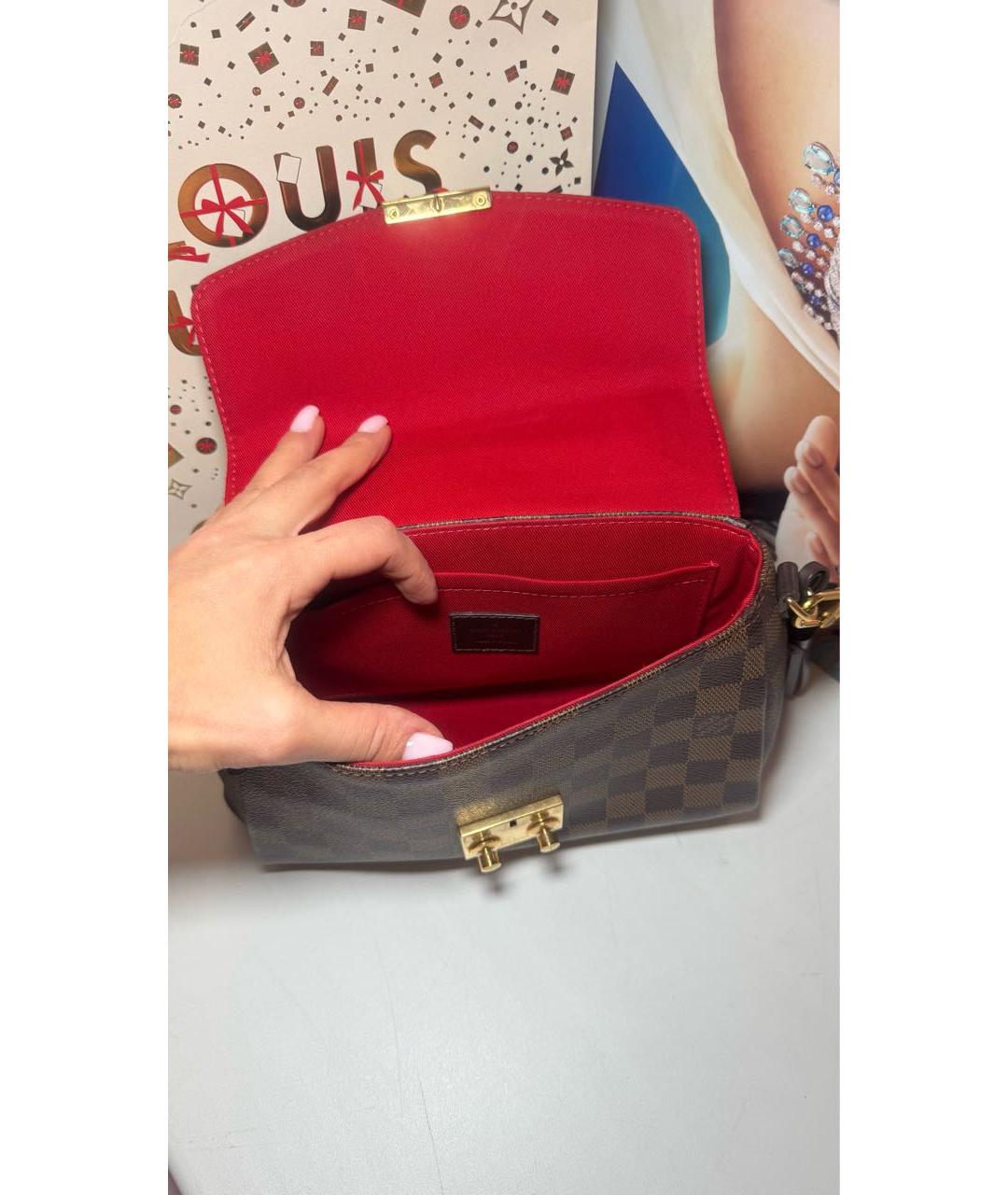 LOUIS VUITTON Коричневая кожаная сумка с короткими ручками, фото 8