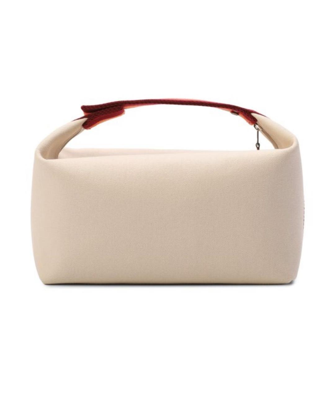 HERMES Бежевая тканевая косметичка, фото 2