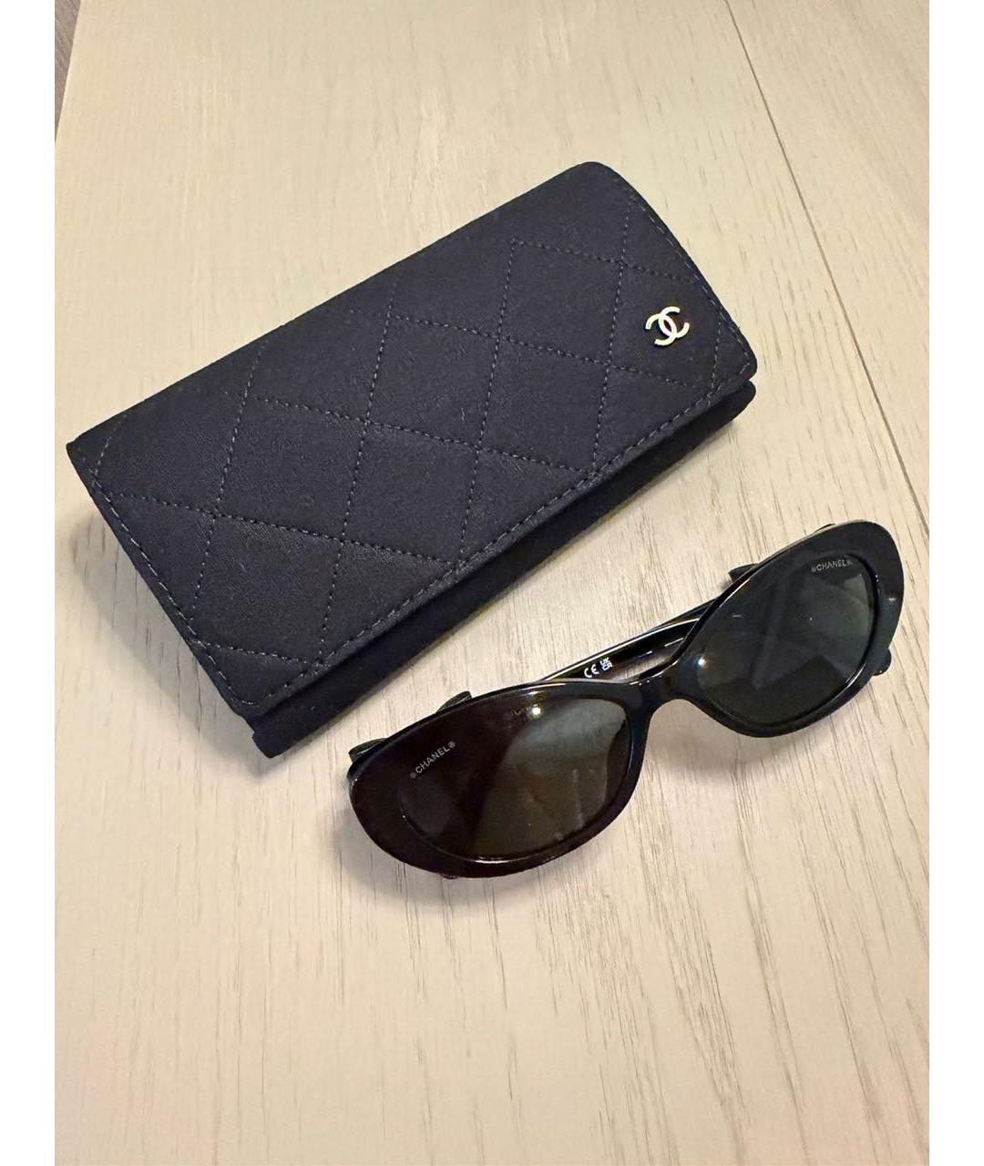 CHANEL Черные пластиковые солнцезащитные очки, фото 2