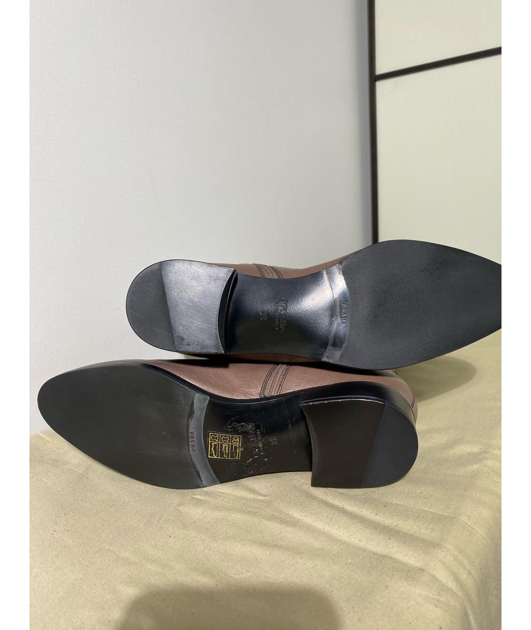 PRADA Коричневые кожаные сапоги, фото 5