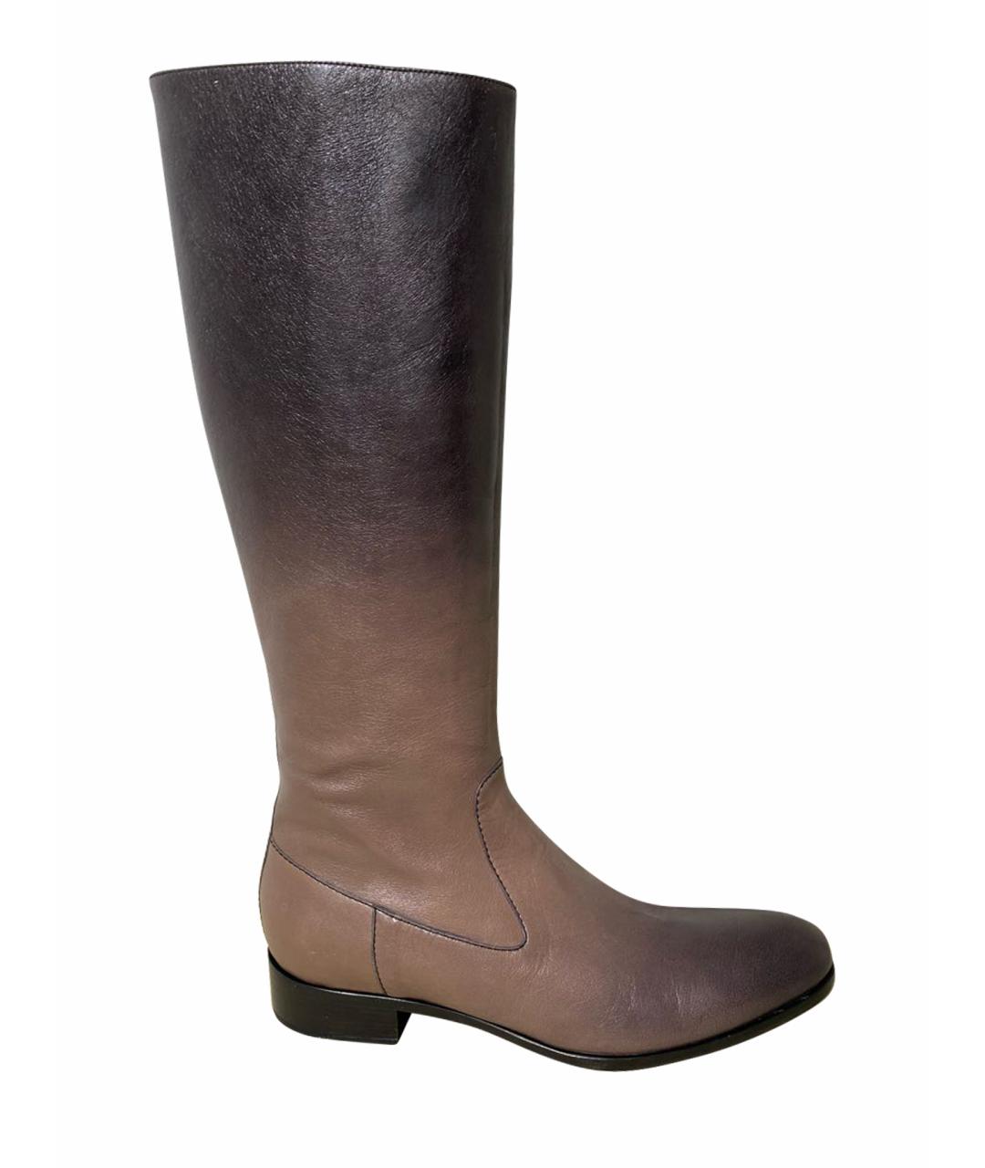 PRADA Коричневые кожаные сапоги, фото 1