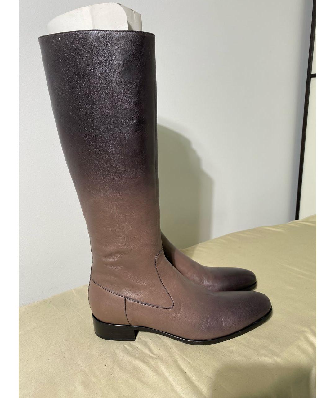 PRADA Коричневые кожаные сапоги, фото 7