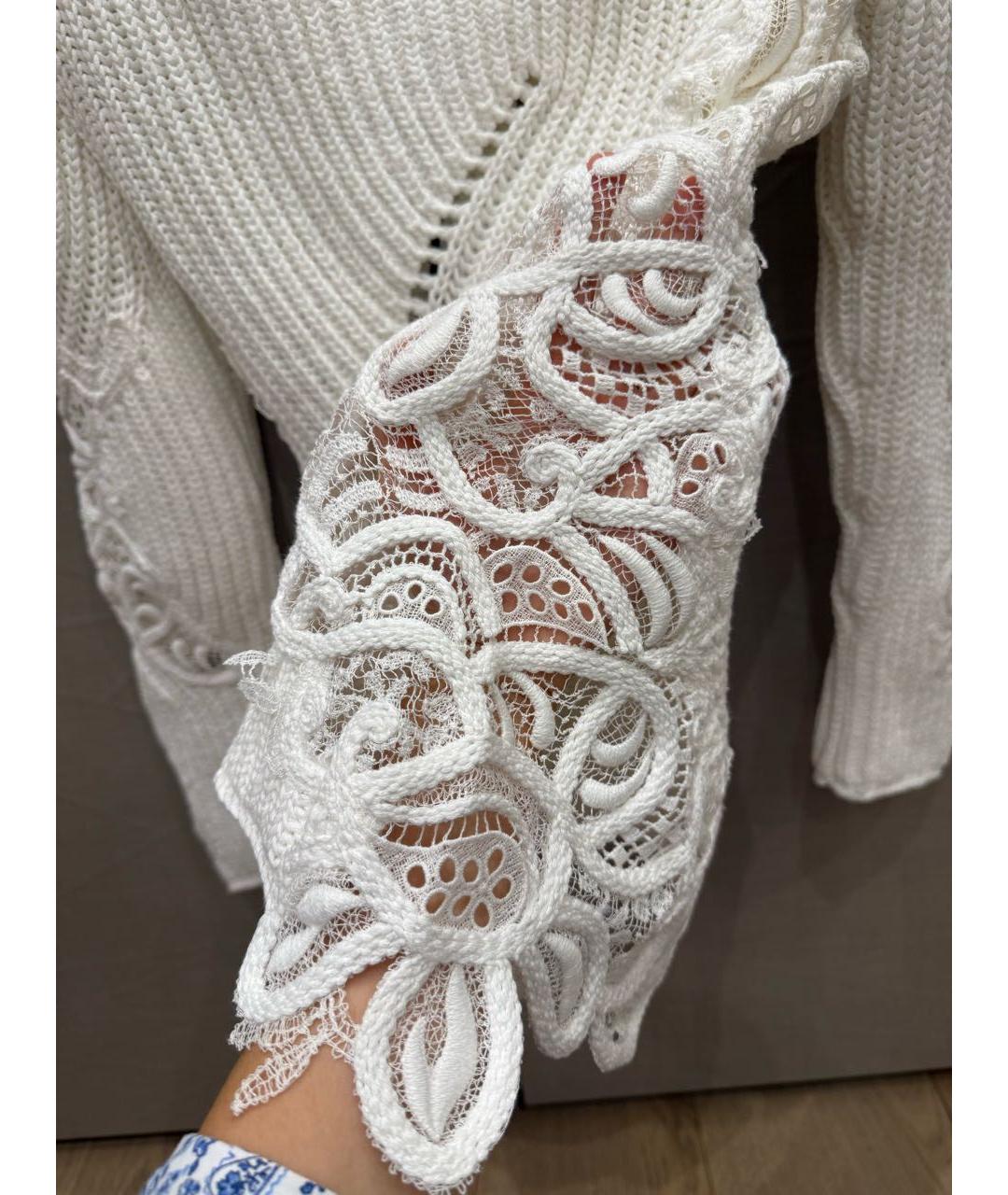 ERMANNO SCERVINO Белый хлопковый джемпер / свитер, фото 4