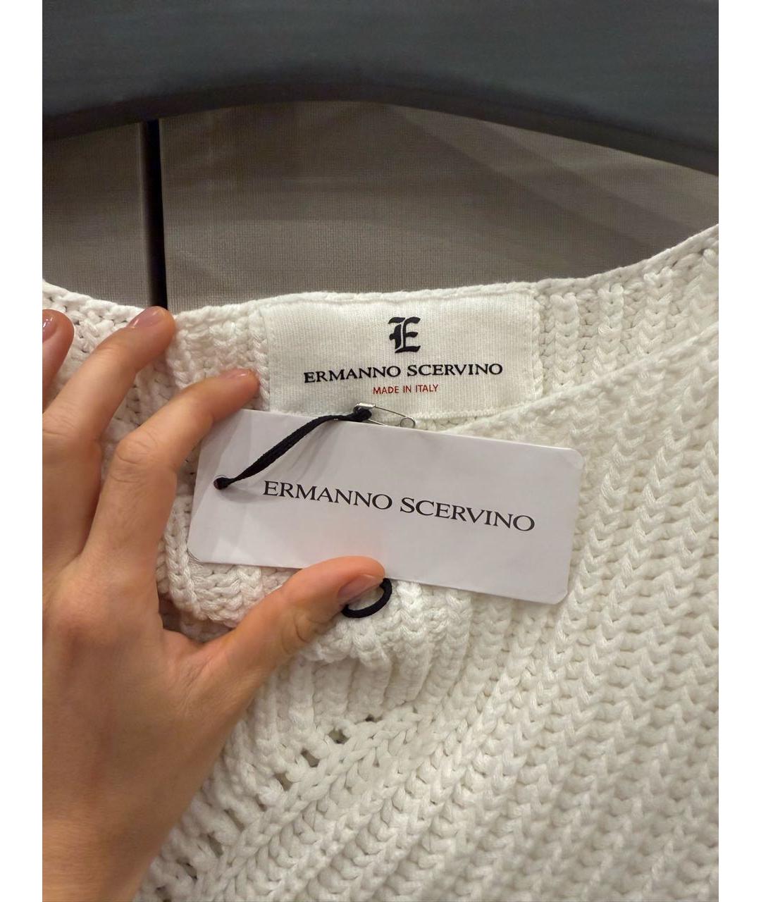 ERMANNO SCERVINO Белый хлопковый джемпер / свитер, фото 3