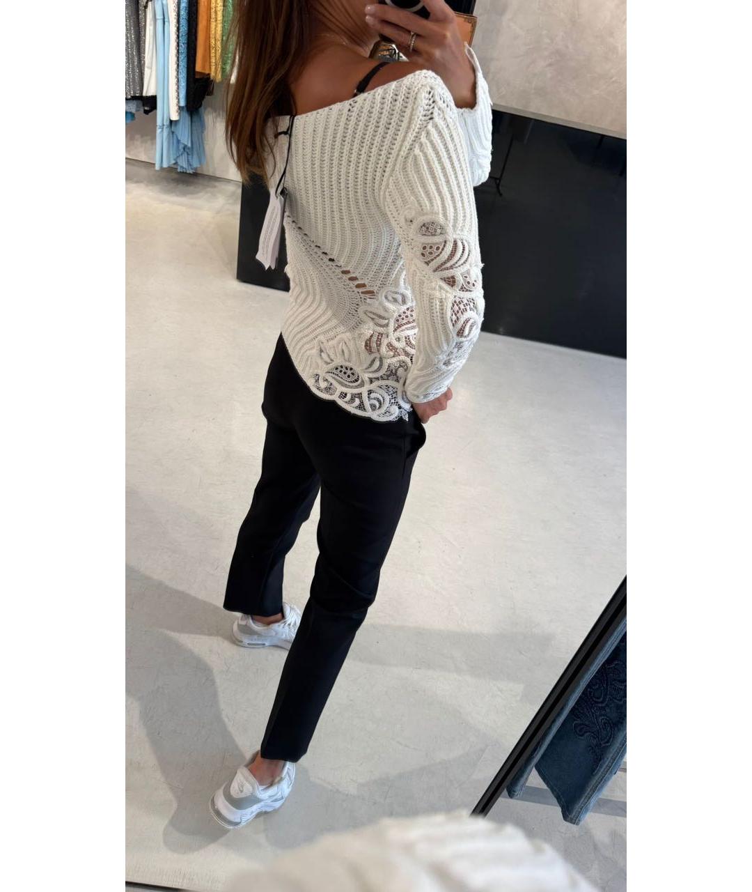 ERMANNO SCERVINO Белый хлопковый джемпер / свитер, фото 6