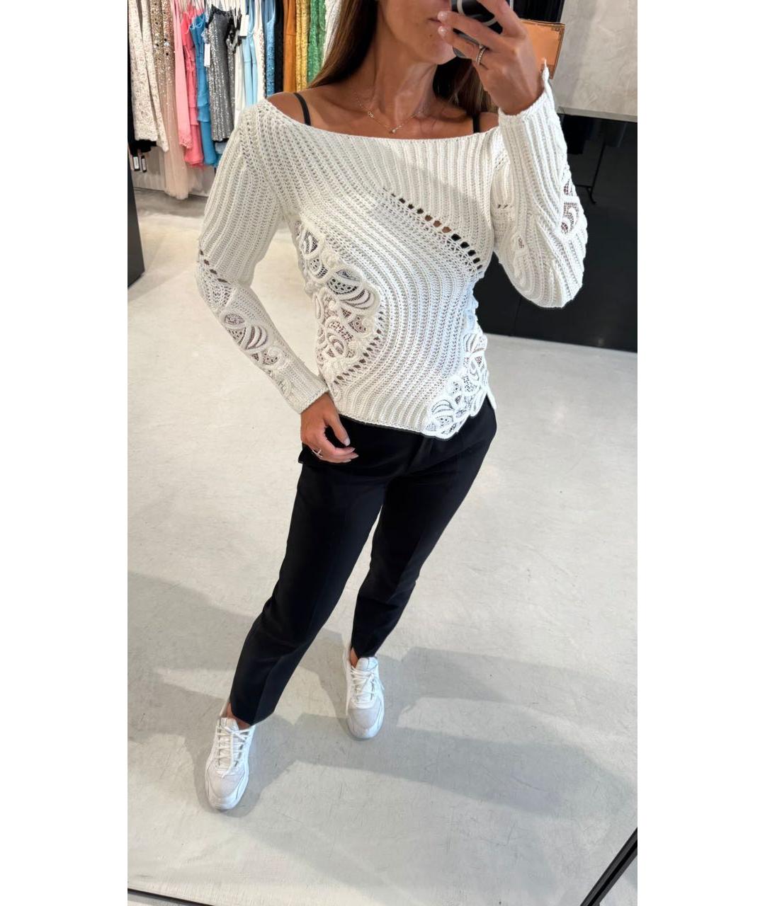 ERMANNO SCERVINO Белый хлопковый джемпер / свитер, фото 7