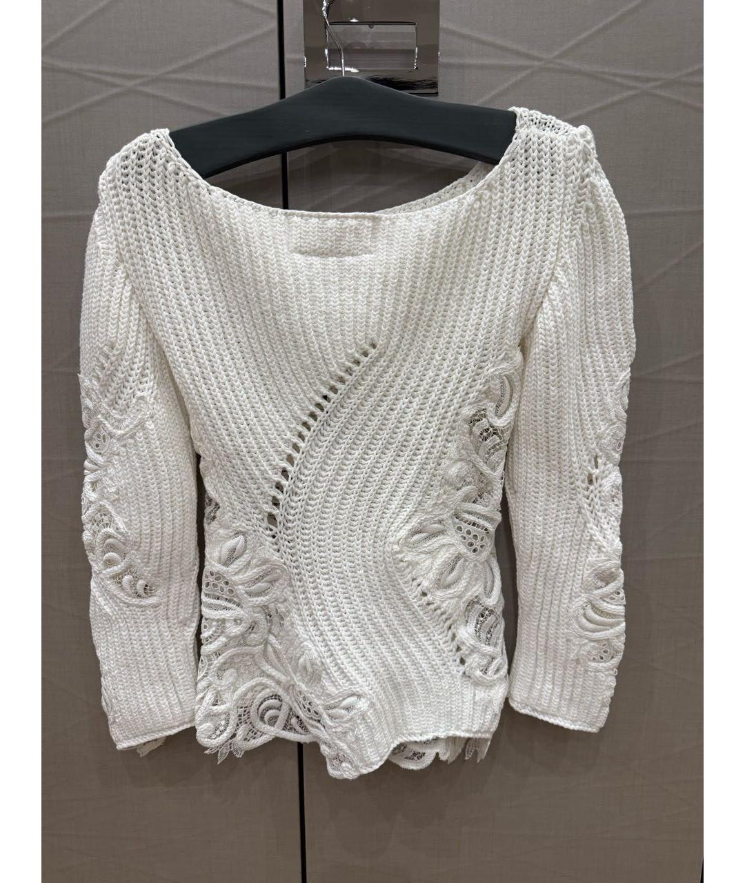 ERMANNO SCERVINO Белый хлопковый джемпер / свитер, фото 2