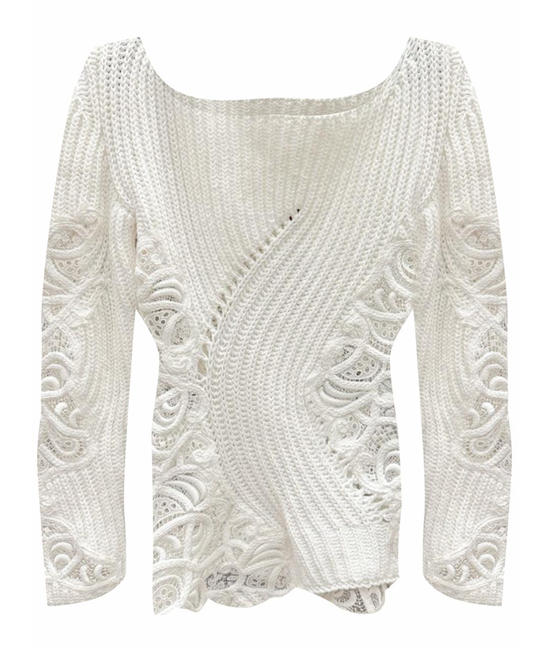 ERMANNO SCERVINO Белый хлопковый джемпер / свитер, фото 1