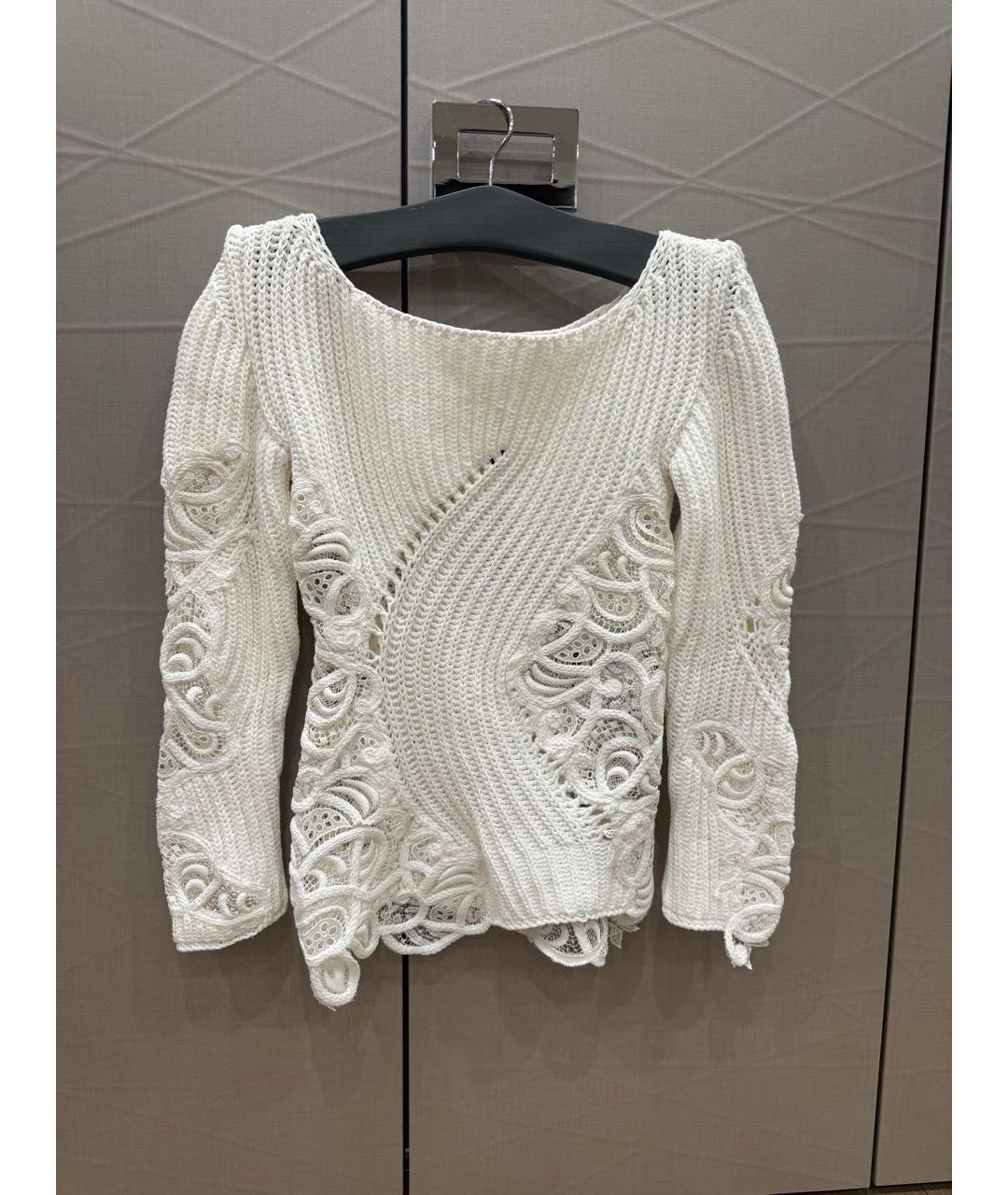 ERMANNO SCERVINO Белый хлопковый джемпер / свитер, фото 8