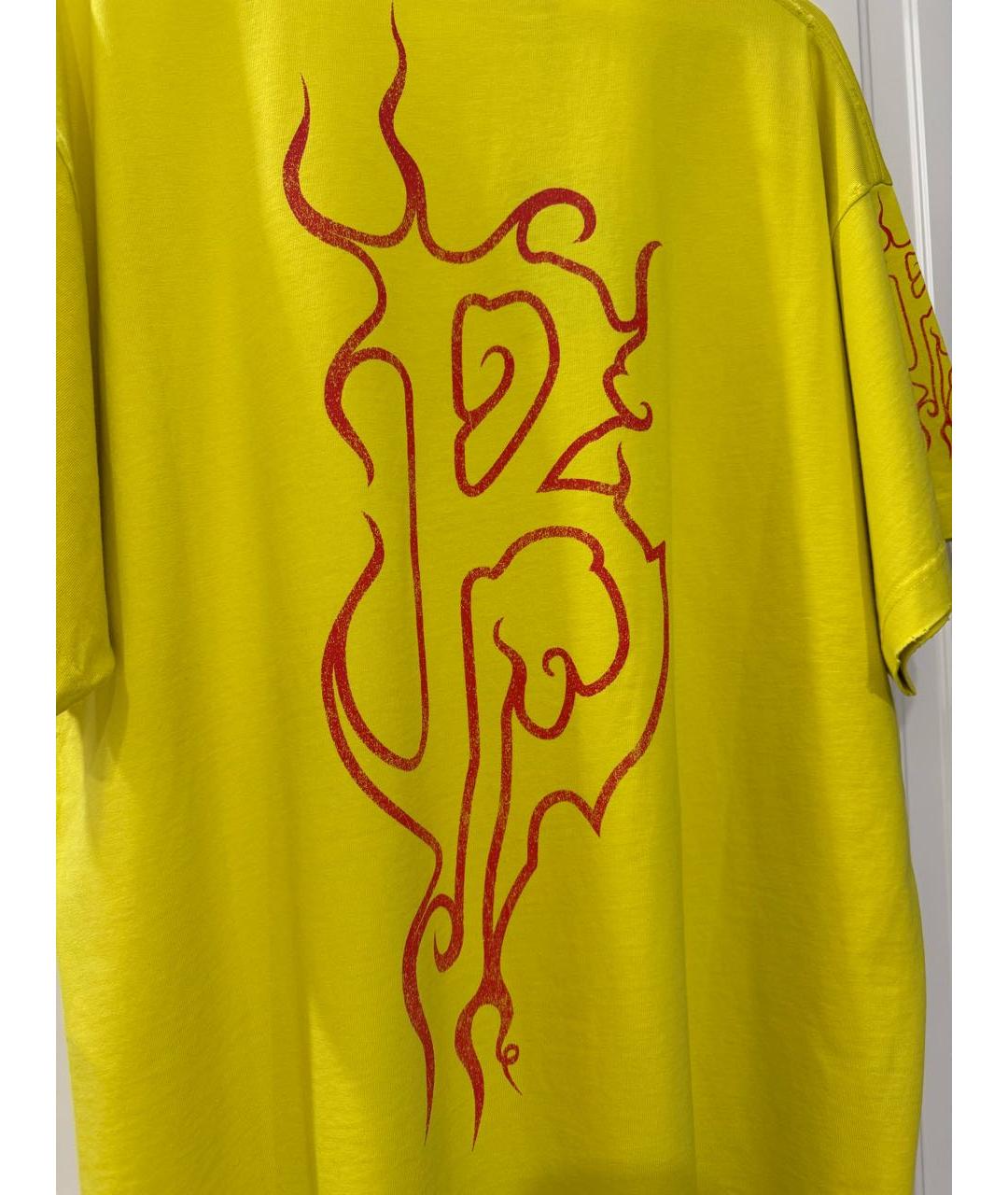 BALENCIAGA Желтая хлопковая футболка, фото 5