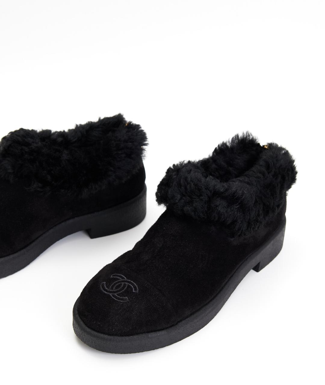 CHANEL Черные замшевые ботинки, фото 6