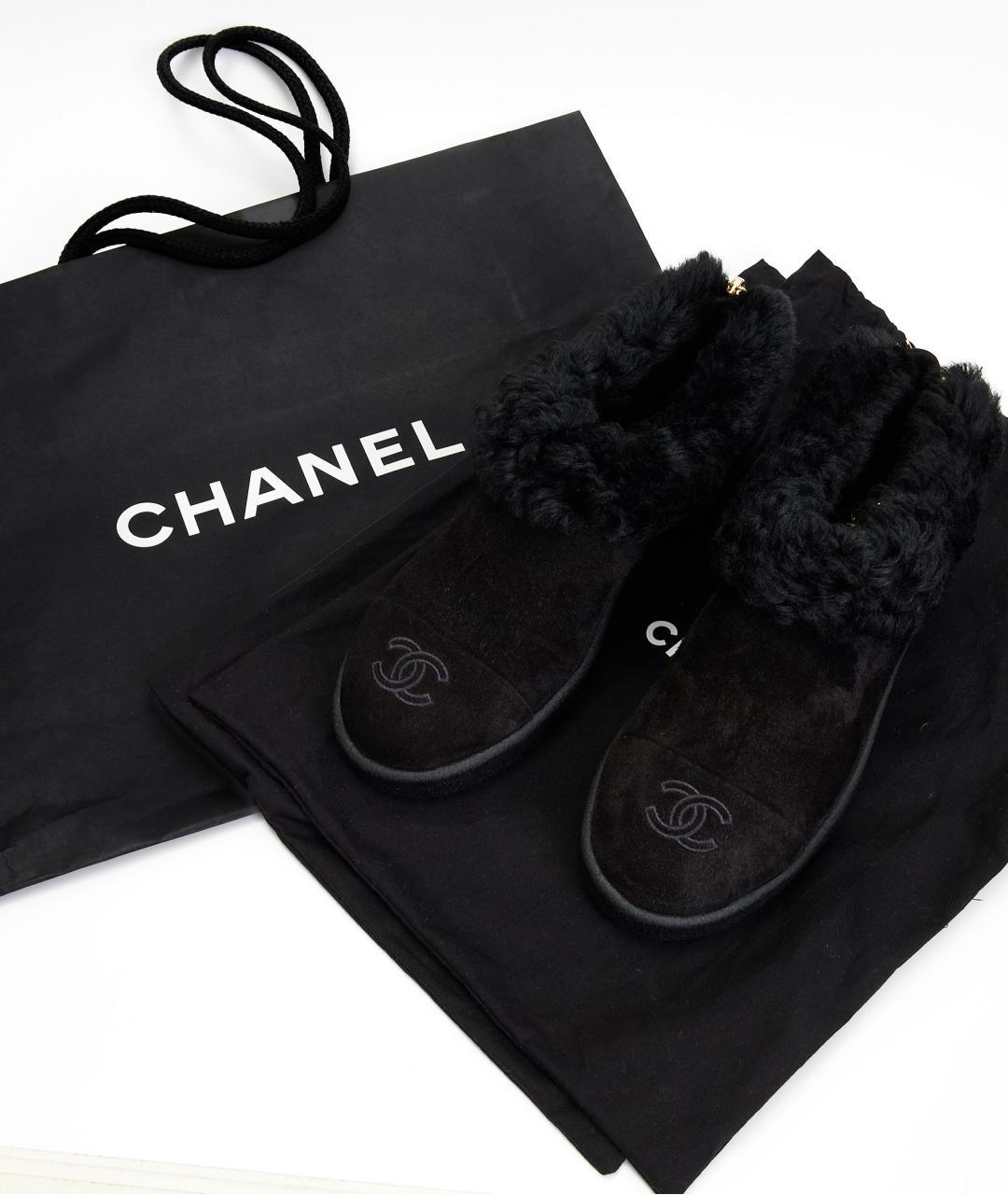 CHANEL Черные замшевые ботинки, фото 4