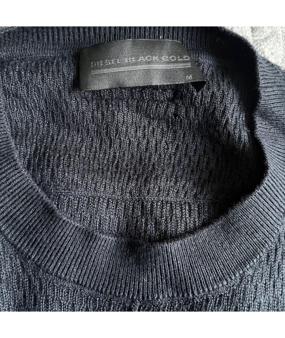 DIESEL BLACK GOLD Черный вискозный джемпер / свитер, фото 4