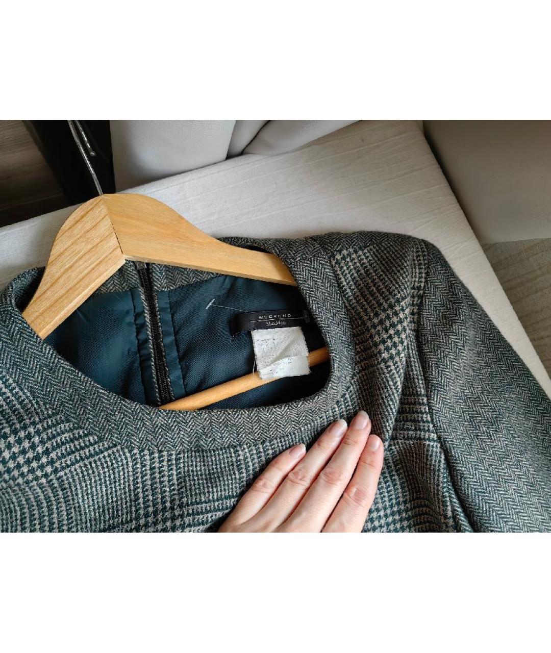 WEEKEND MAX MARA Зеленые шерстяное повседневное платье, фото 3