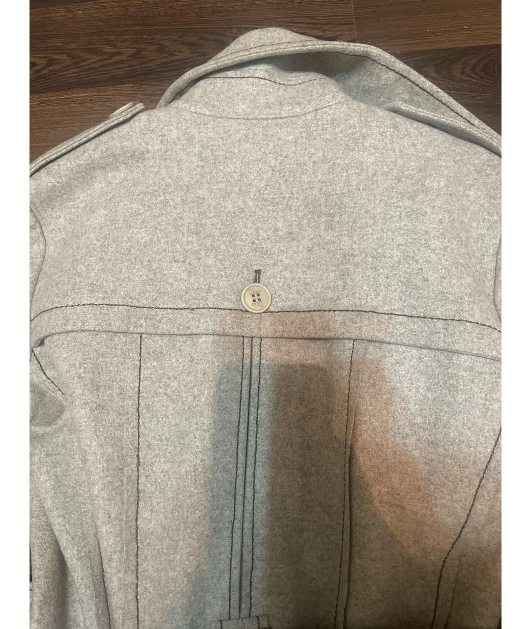 CHRISTIAN DIOR Серое шерстяное пальто, фото 3
