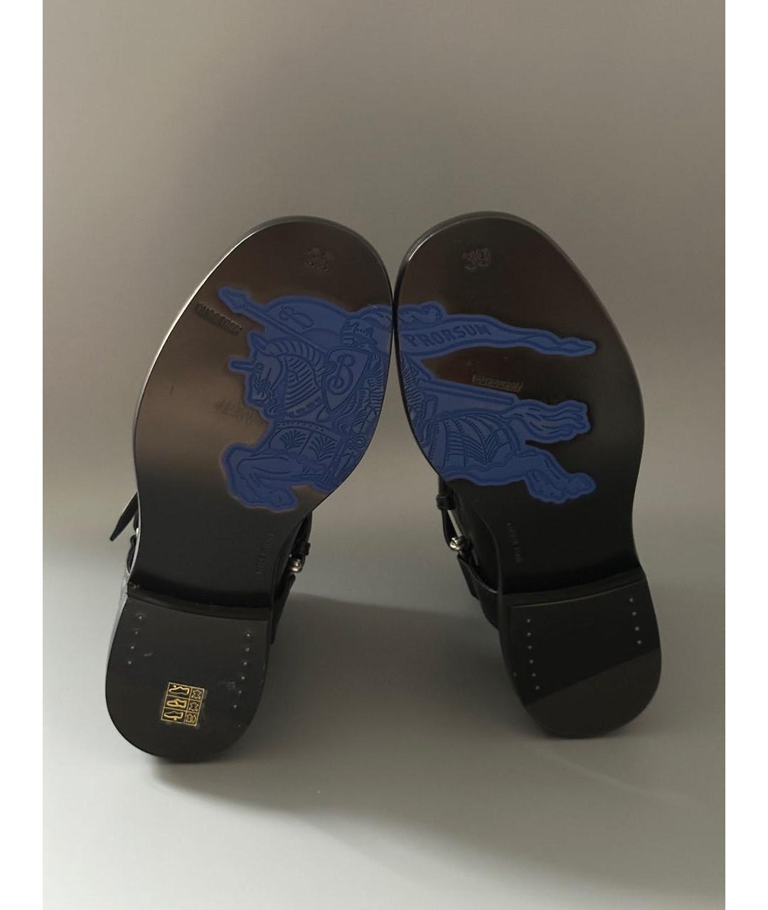 BURBERRY Черные кожаные ботинки, фото 6