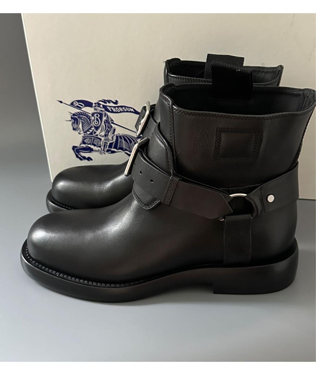 BURBERRY Черные кожаные ботинки, фото 2