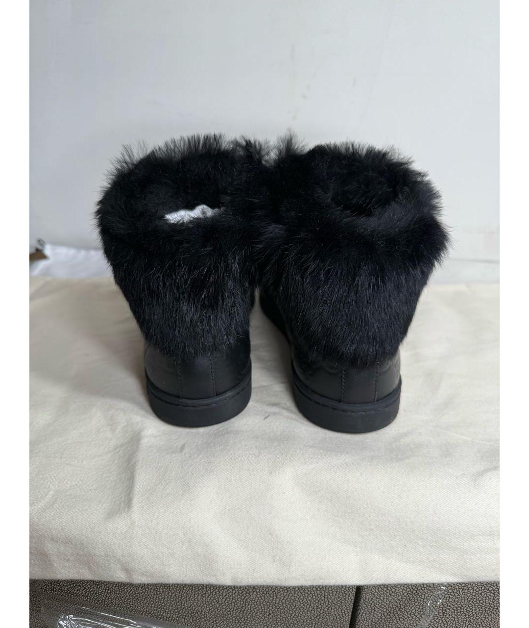 GUCCI Черные кожаные кеды, фото 4