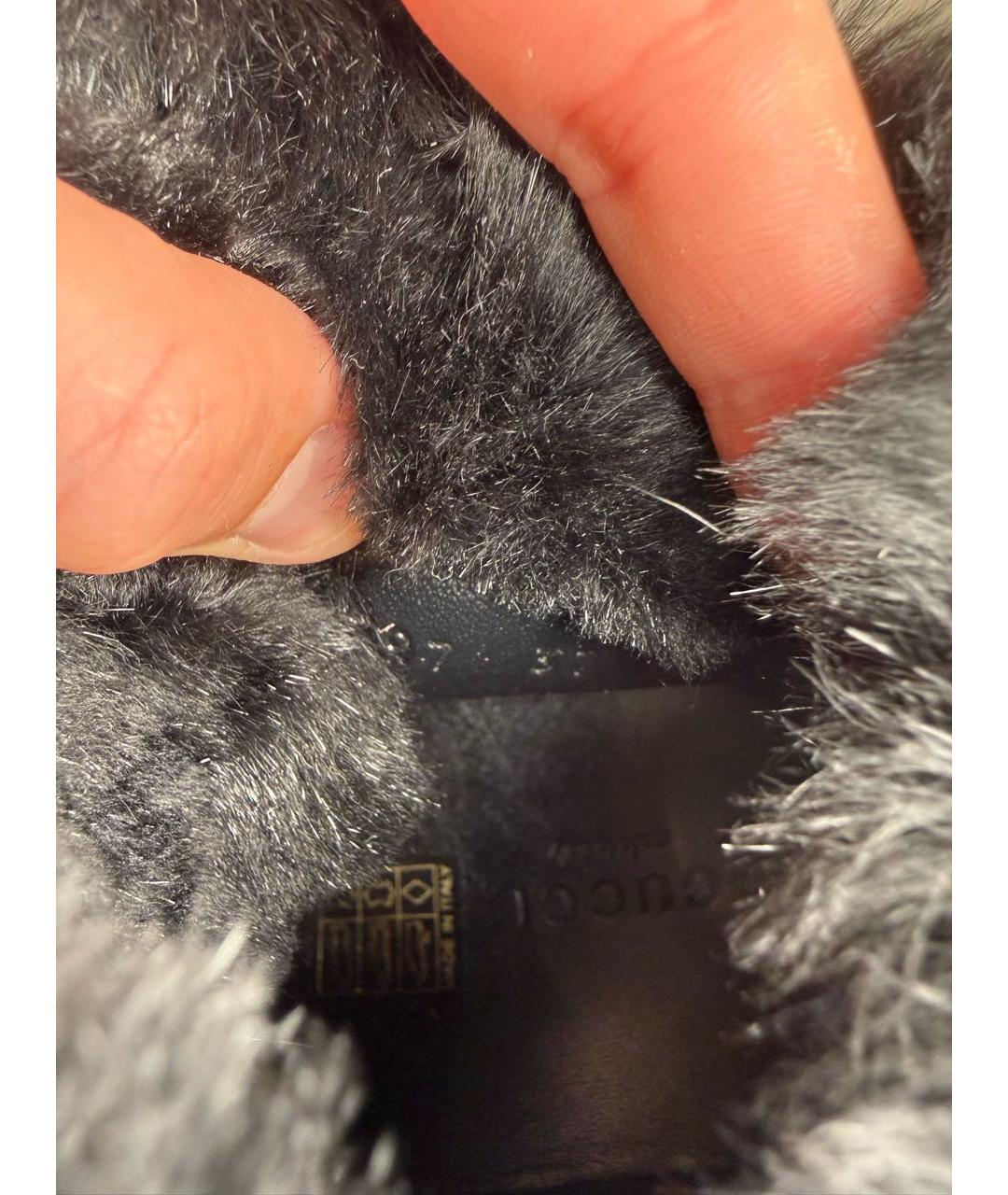 GUCCI Черные кожаные кеды, фото 6