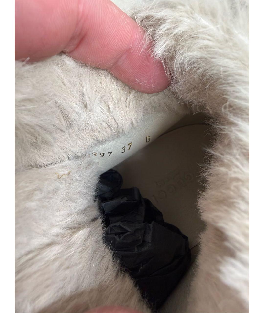 GUCCI Бежевые кожаные кеды, фото 6