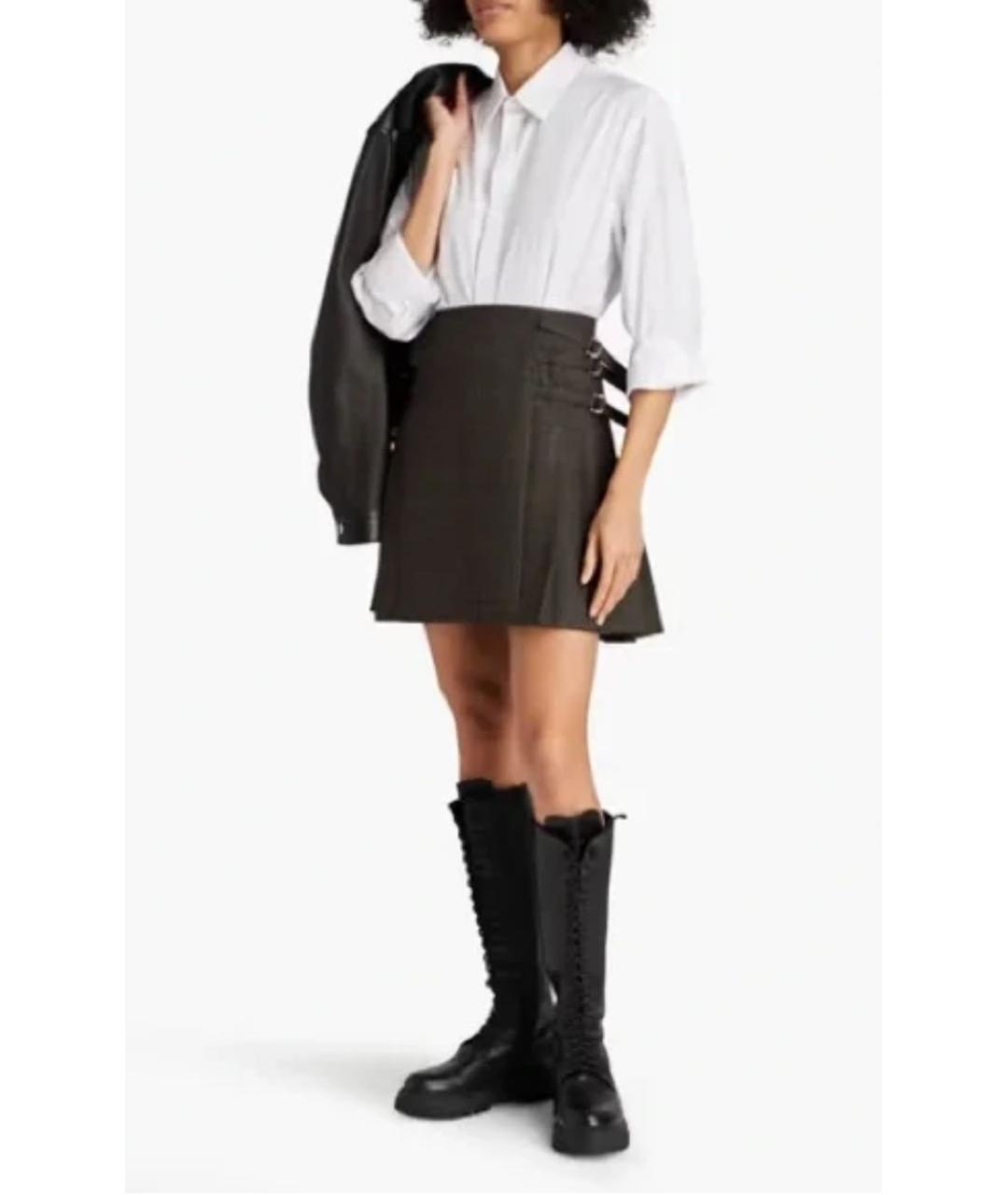 SANDRO Коричневая шерстяная юбка мини, фото 6