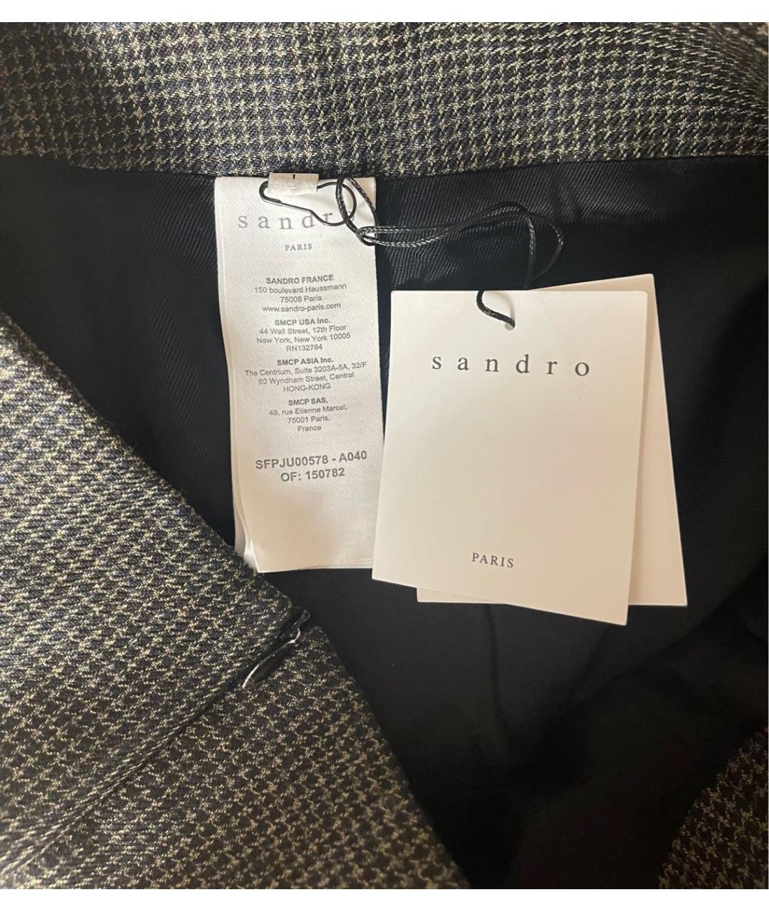 SANDRO Коричневая шерстяная юбка мини, фото 4