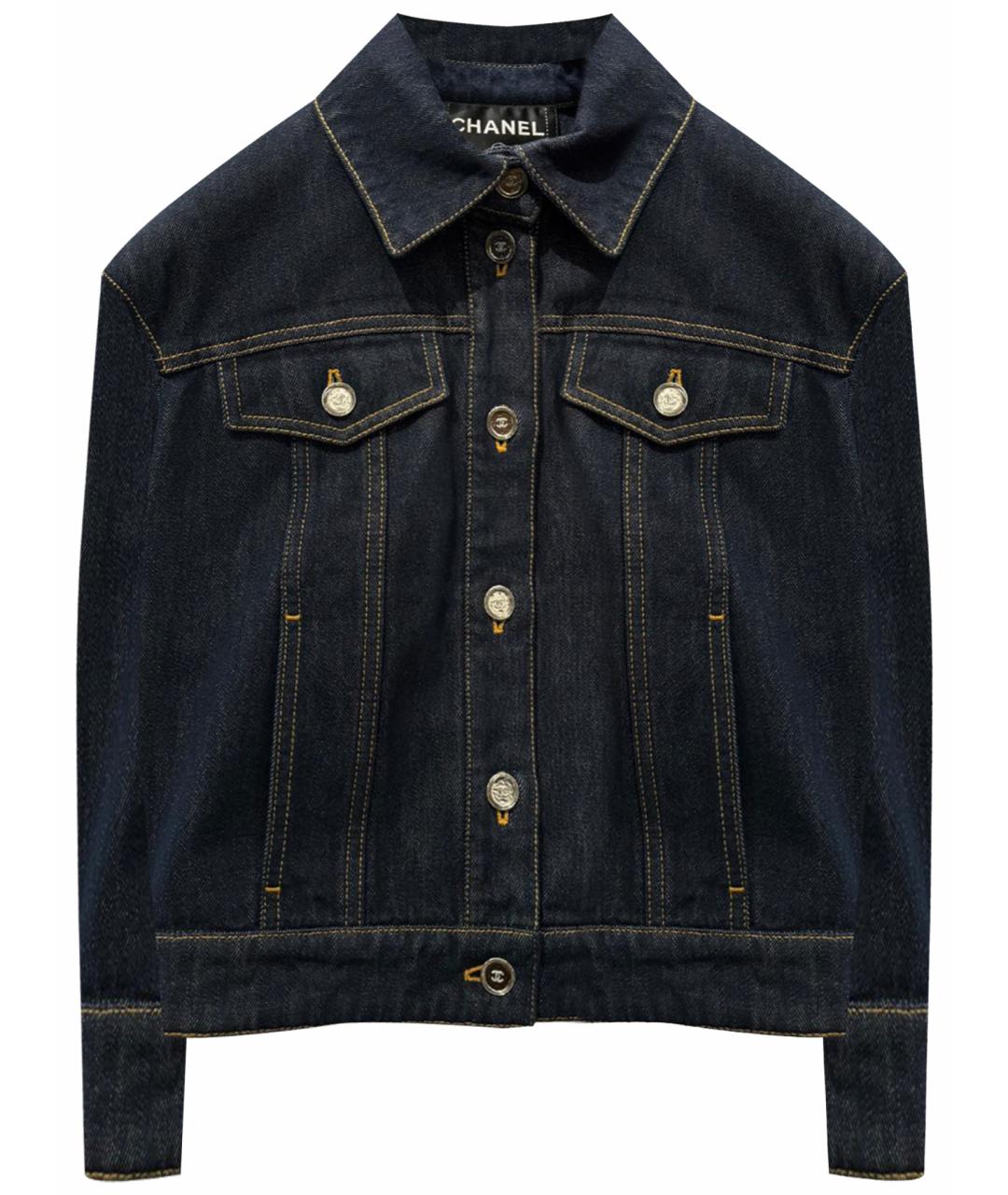 CHANEL Темно-синяя деним куртка, фото 1
