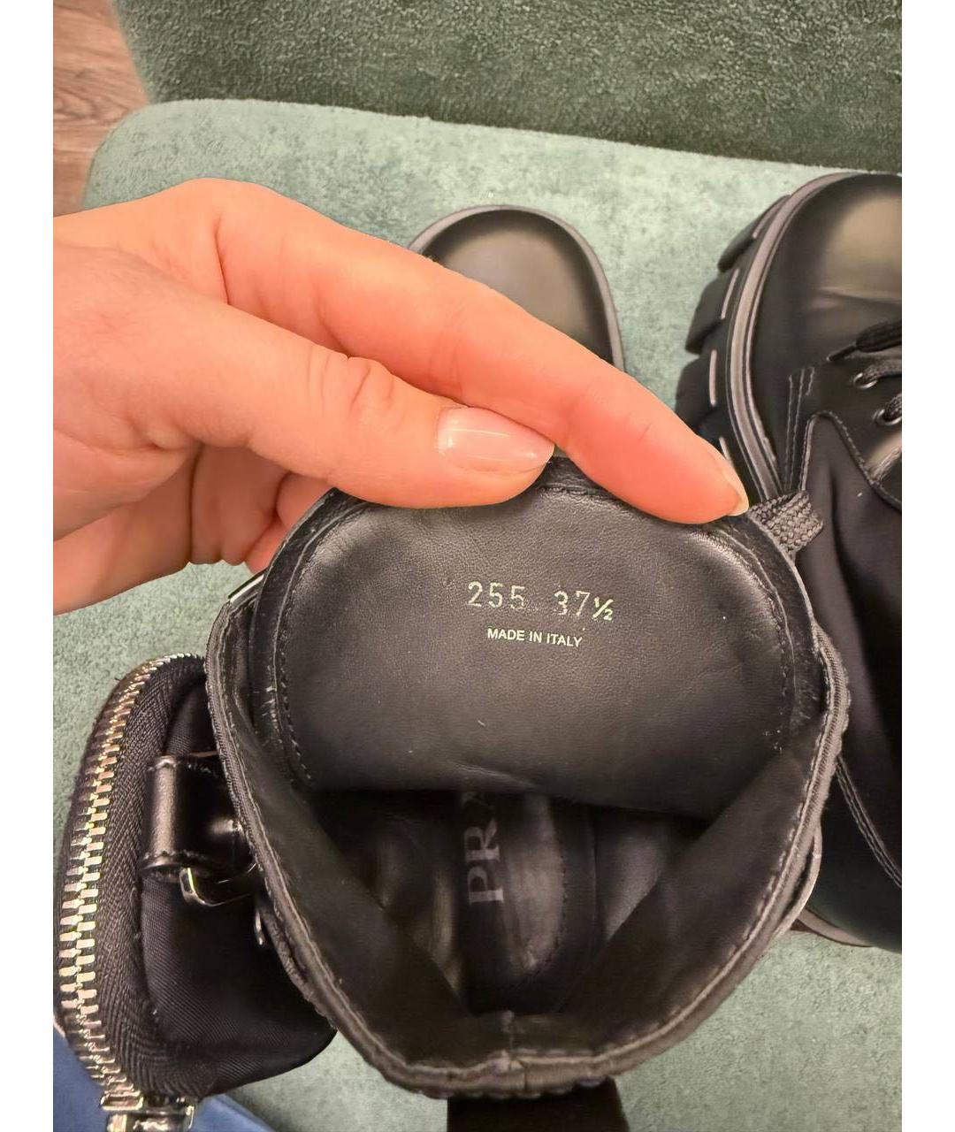 PRADA Черные кожаные ботинки, фото 6