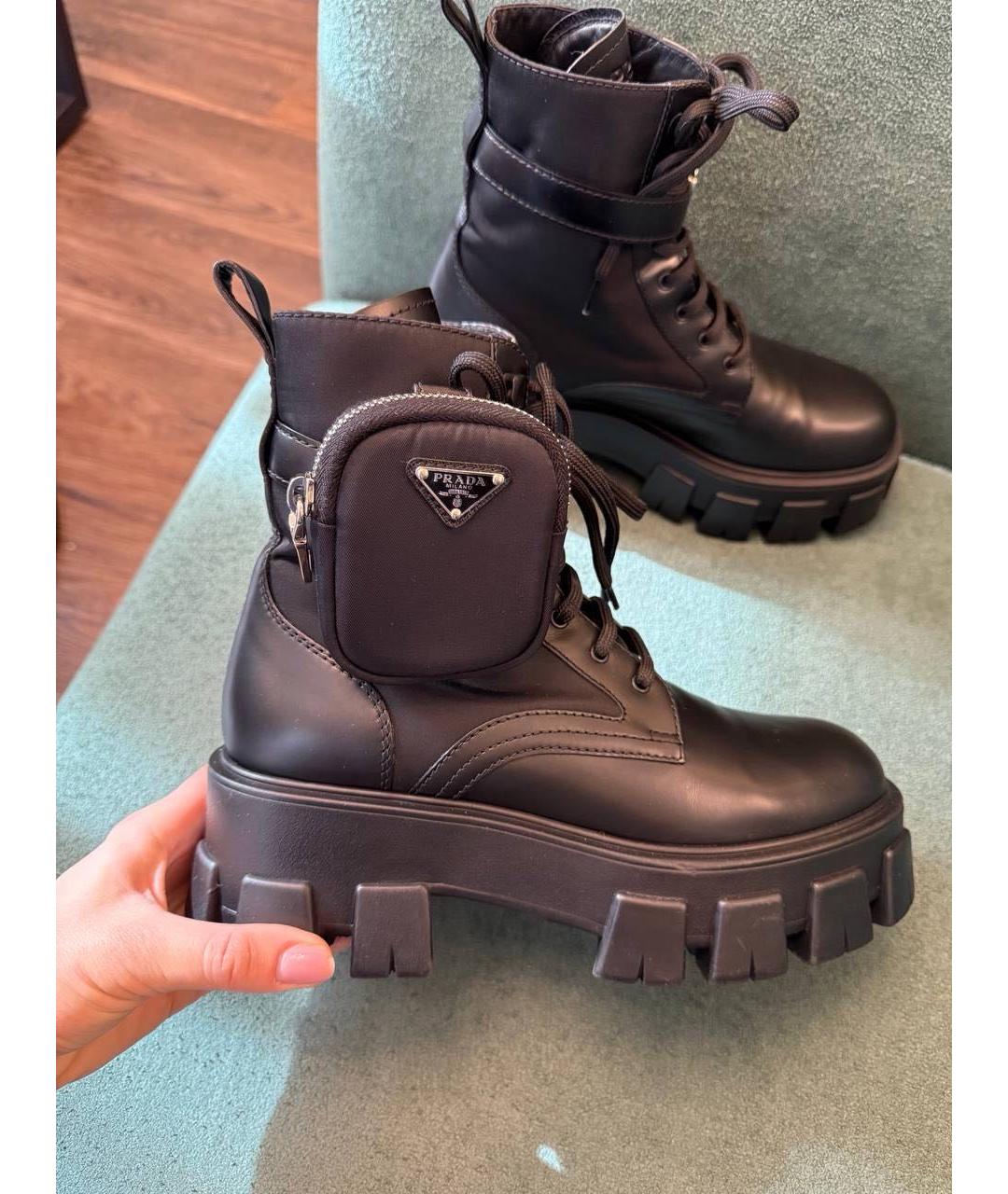 PRADA Черные кожаные ботинки, фото 9