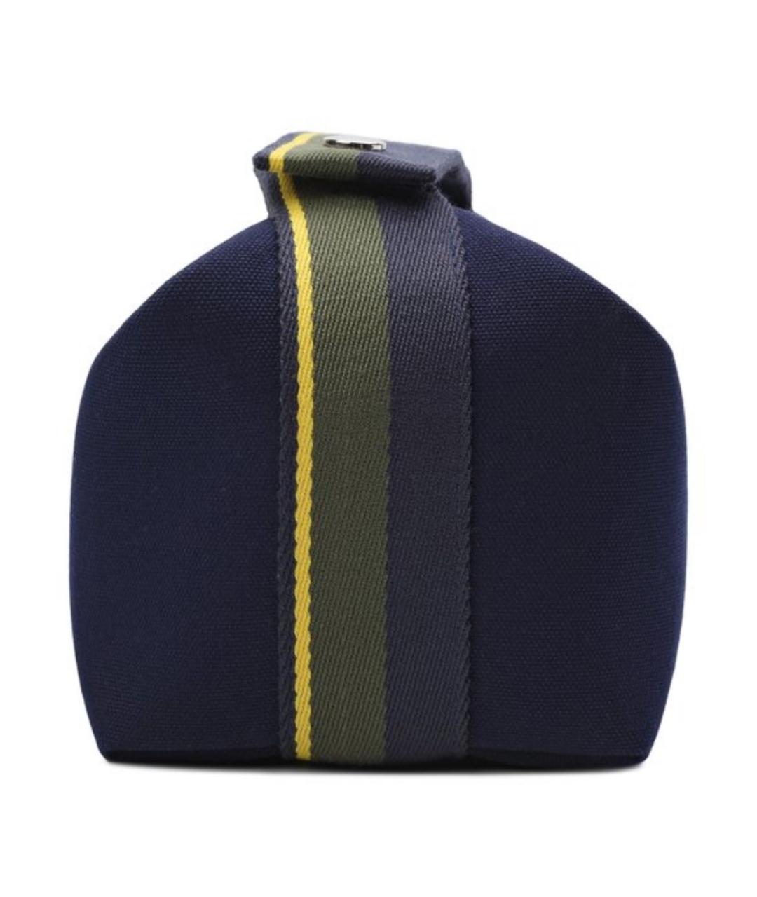 HERMES Темно-синяя тканевая косметичка, фото 3