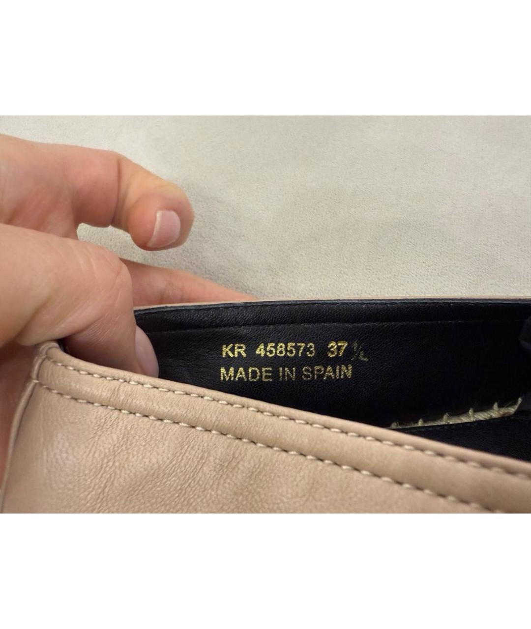 SAINT LAURENT Бежевые кожаные эспадрильи, фото 8