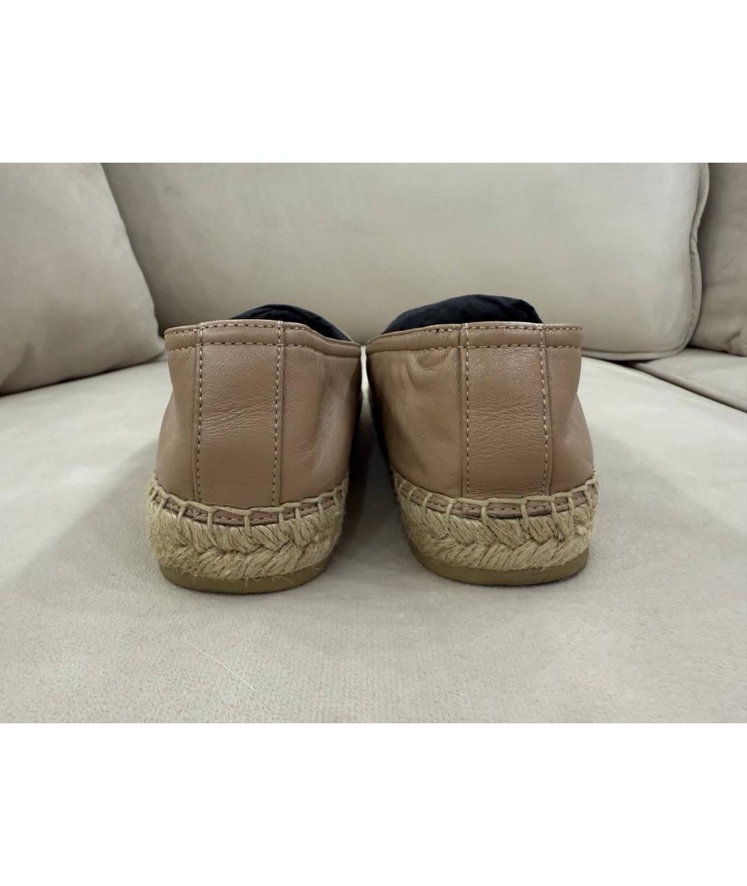 SAINT LAURENT Бежевые кожаные эспадрильи, фото 4