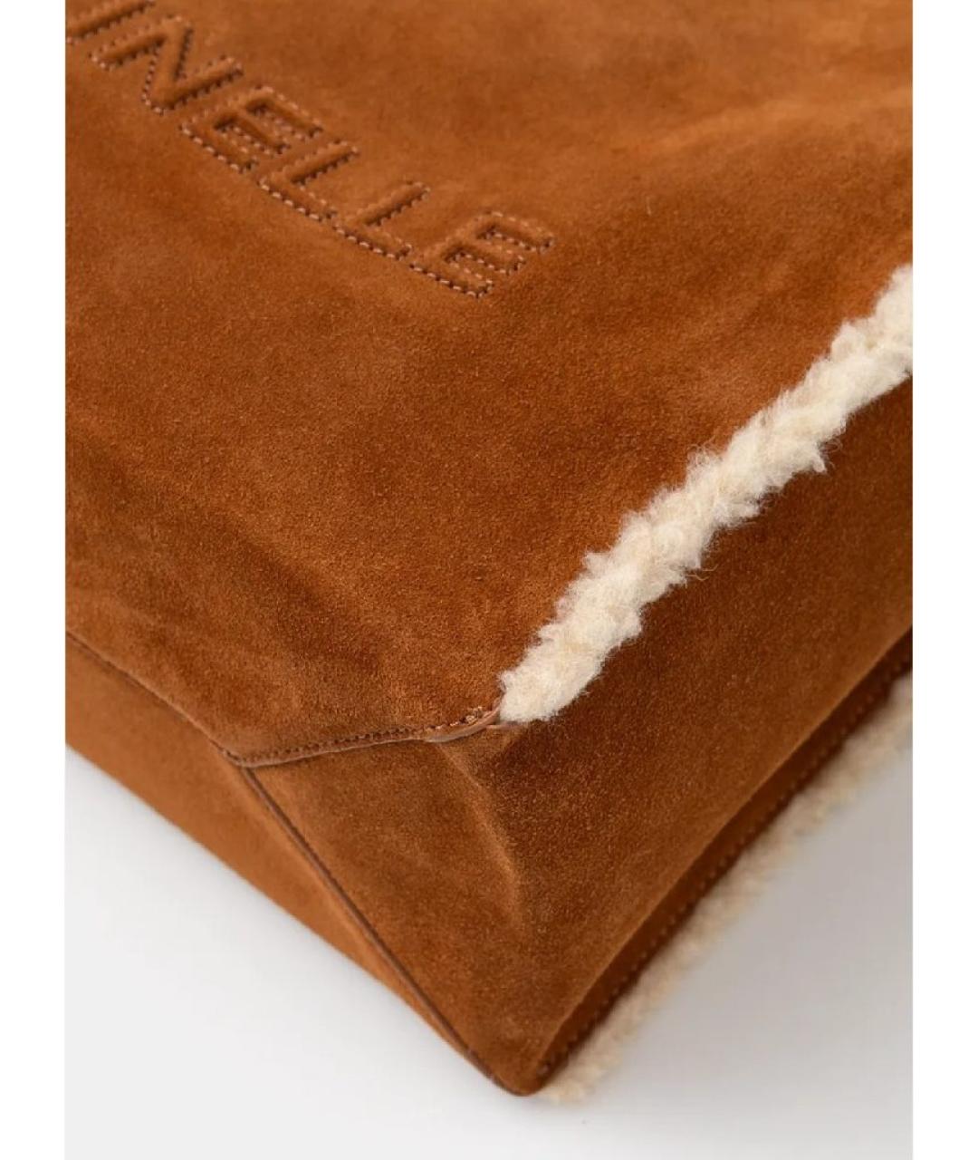 COCCINELLE Коричневая кожаная сумка тоут, фото 3