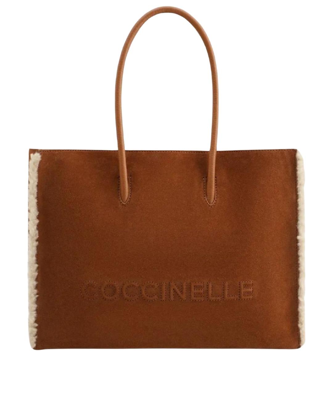 COCCINELLE Коричневая кожаная сумка тоут, фото 1