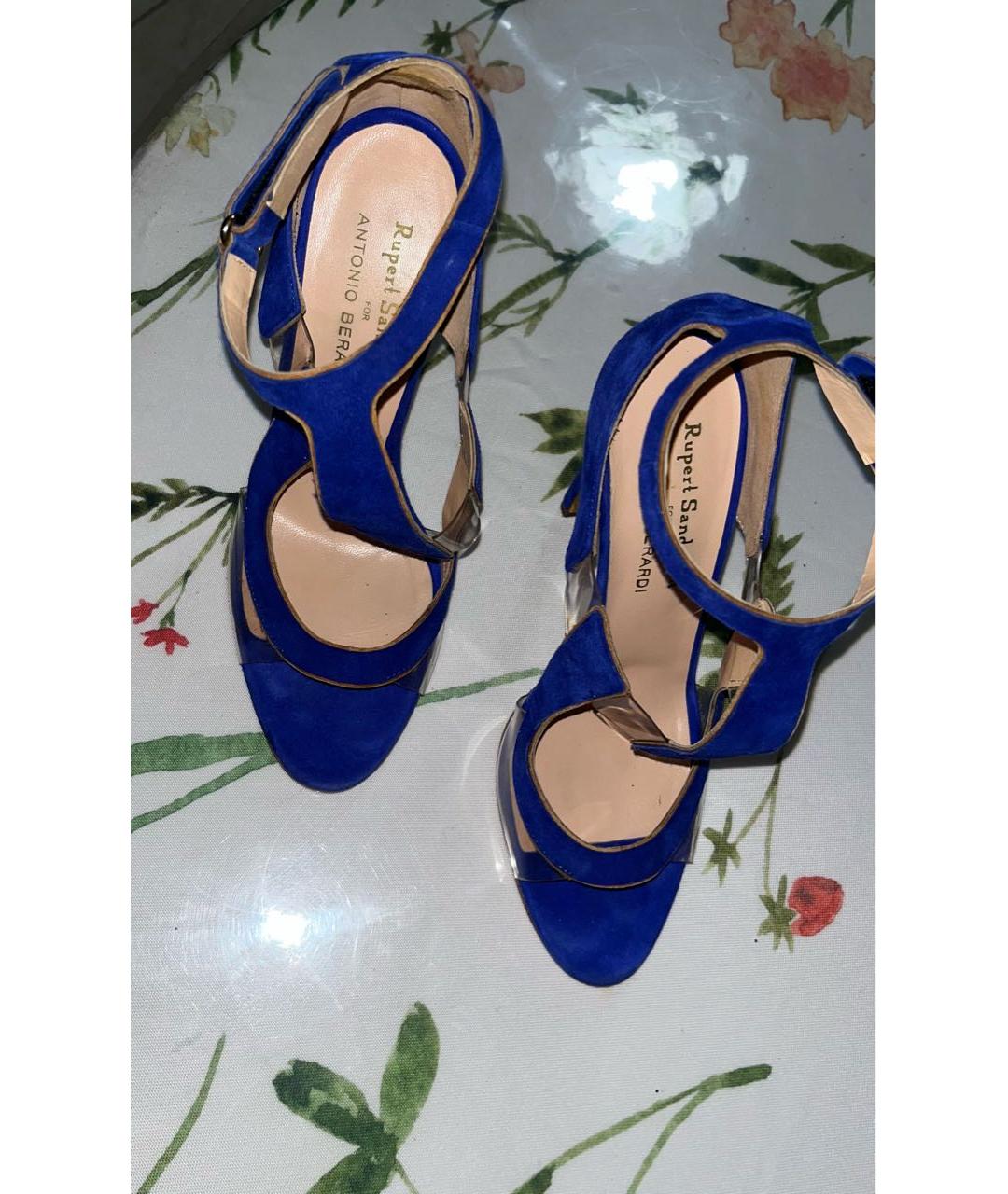 ANTONIO BERARDI Синие замшевые босоножки, фото 4