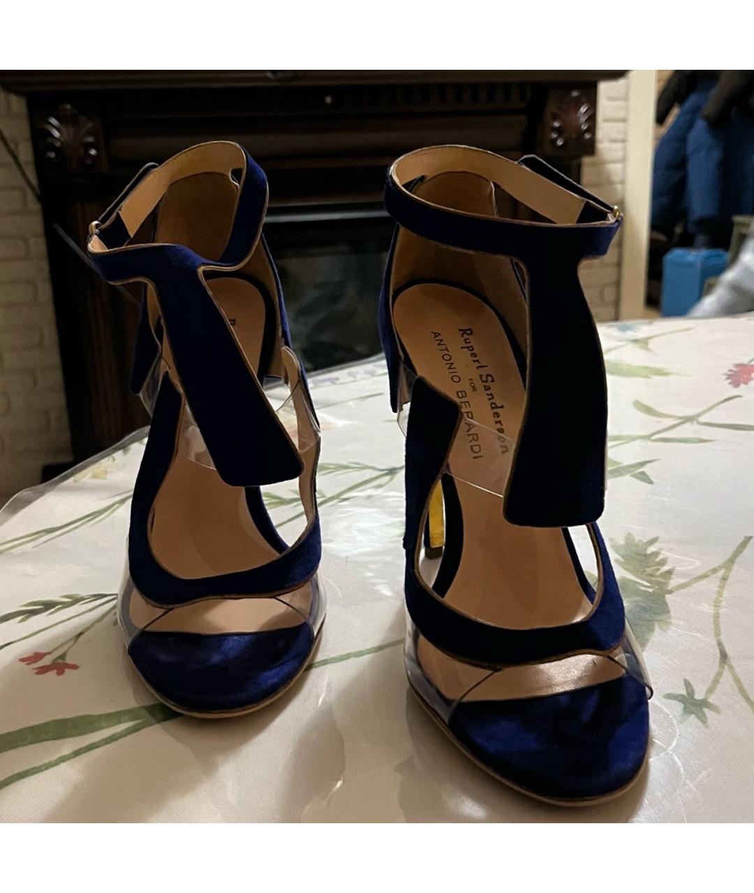 ANTONIO BERARDI Синие замшевые босоножки, фото 5