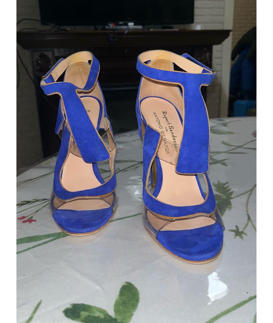 ANTONIO BERARDI Синие замшевые босоножки, фото 3