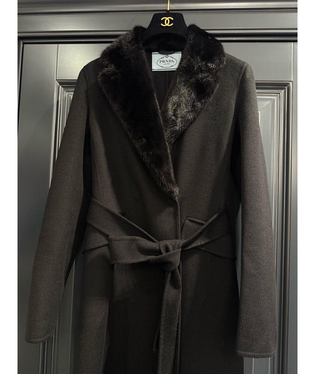 PRADA Черное кашемировое пальто, фото 2