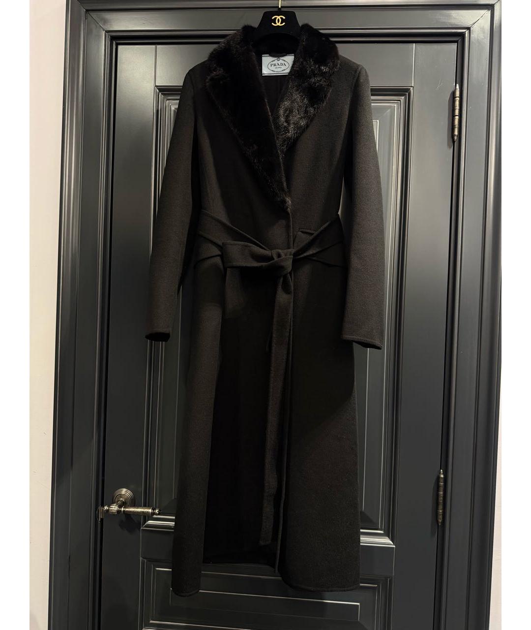 PRADA Черное кашемировое пальто, фото 4