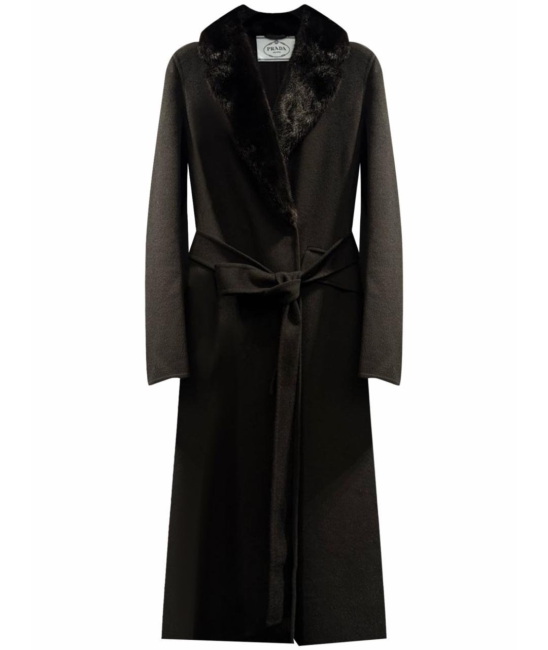 PRADA Черное кашемировое пальто, фото 1