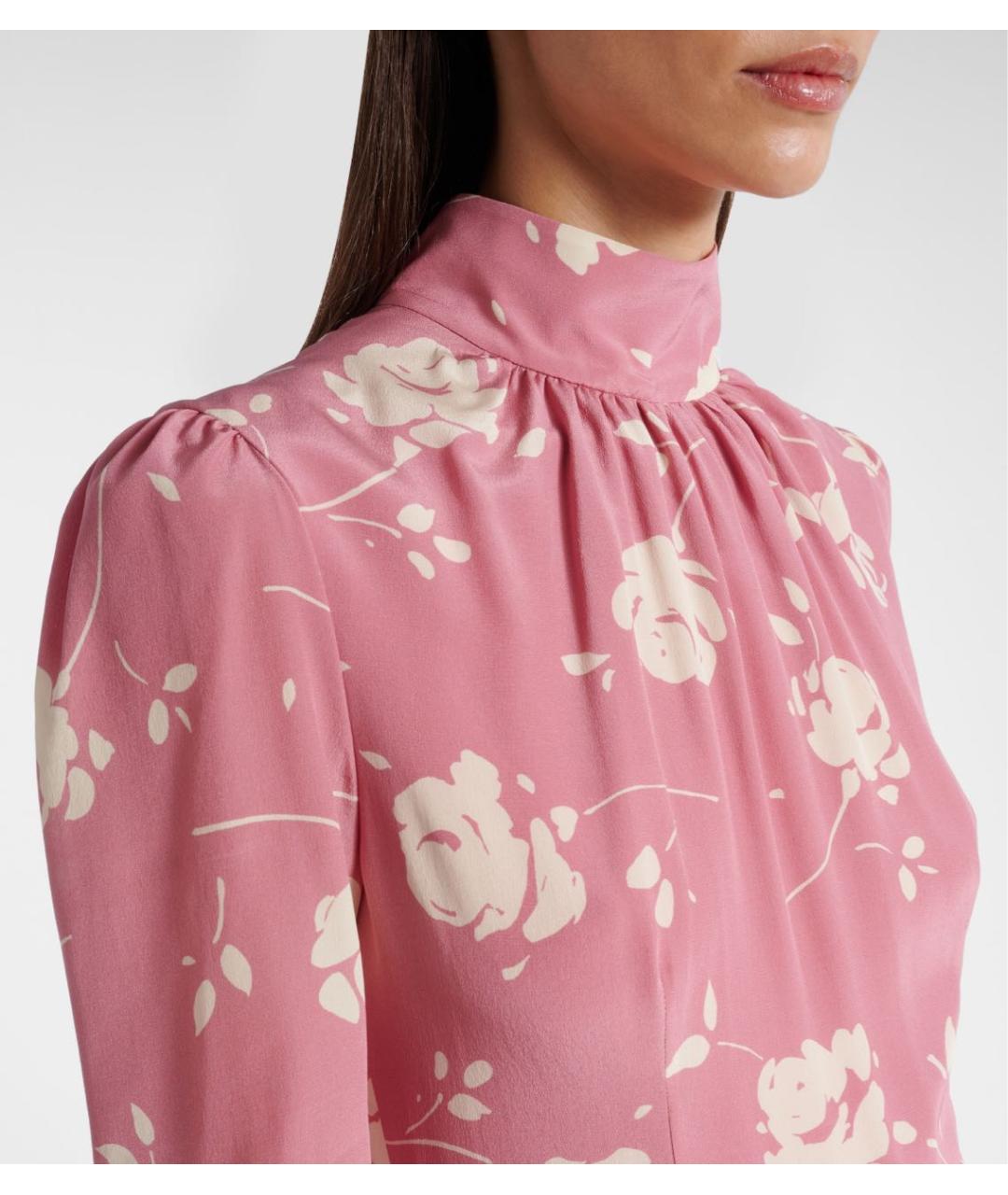 ALESSANDRA RICH Розовое шелковое коктейльное платье, фото 4