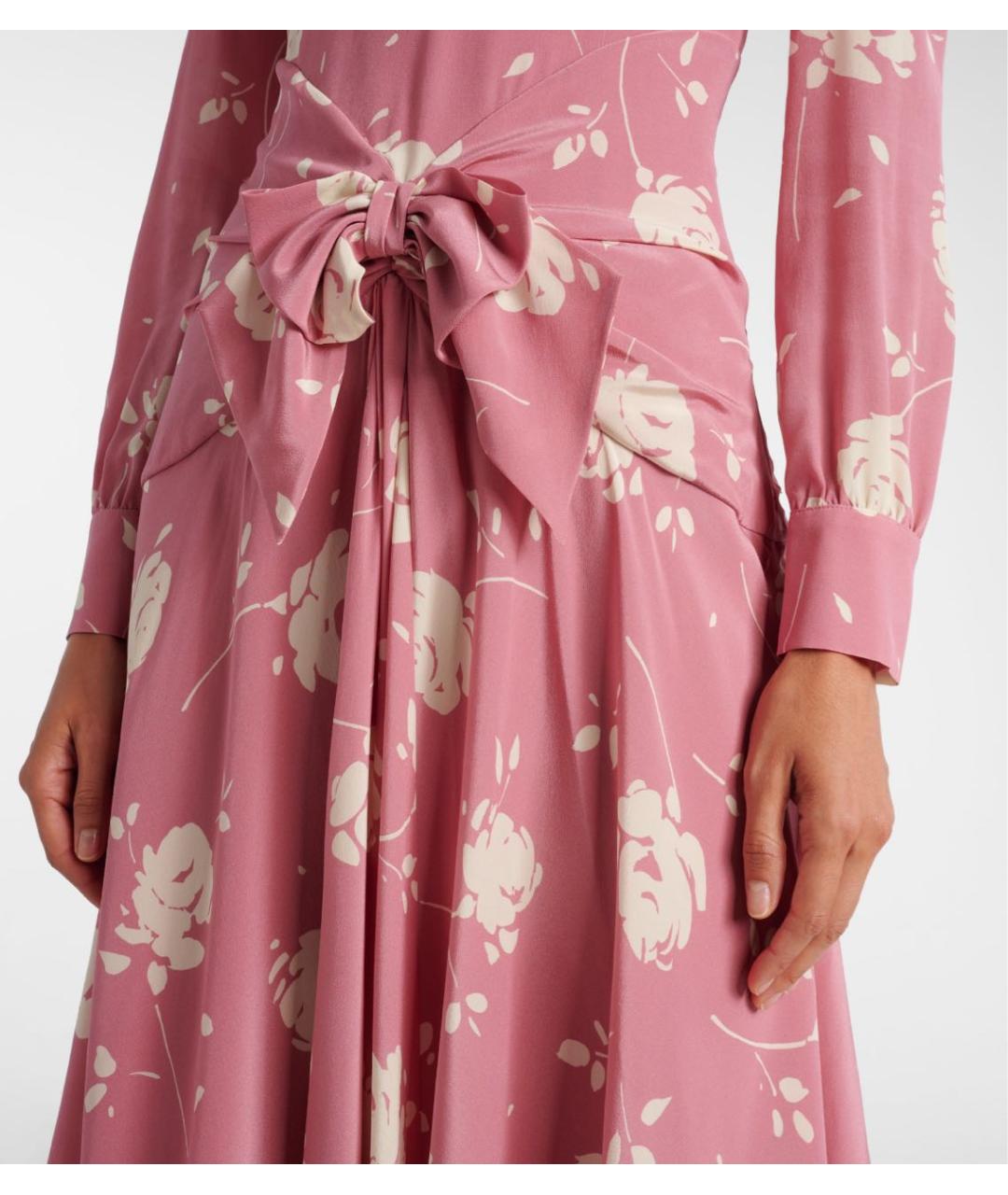 ALESSANDRA RICH Розовое шелковое коктейльное платье, фото 5