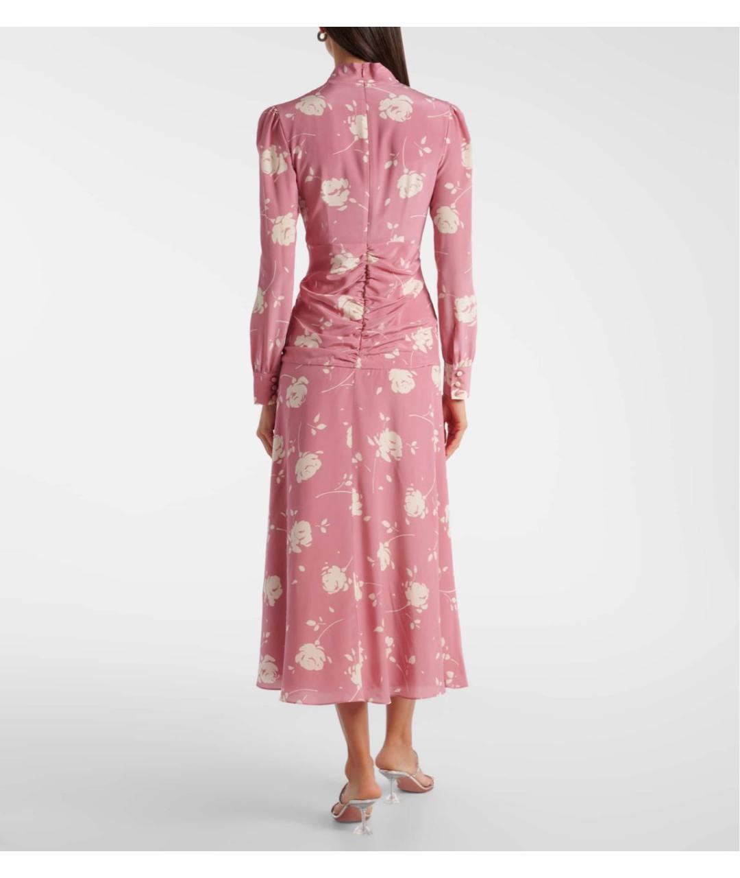 ALESSANDRA RICH Розовое шелковое коктейльное платье, фото 3