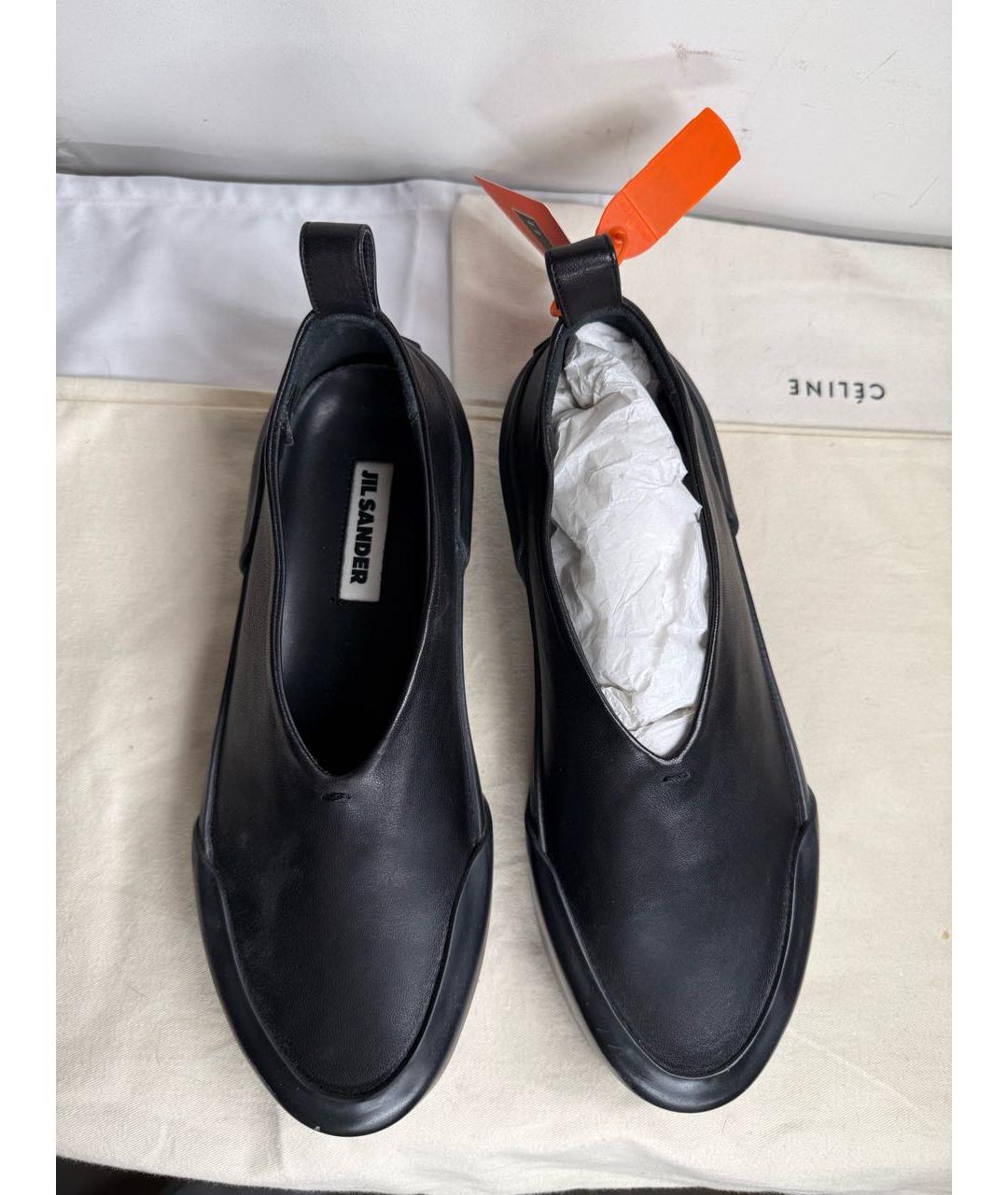 JIL SANDER Черные кожаные мокасины, фото 3