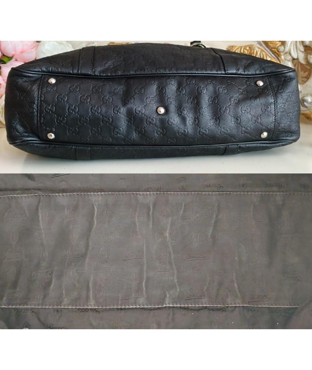 GUCCI Черная кожаная сумка с короткими ручками, фото 5